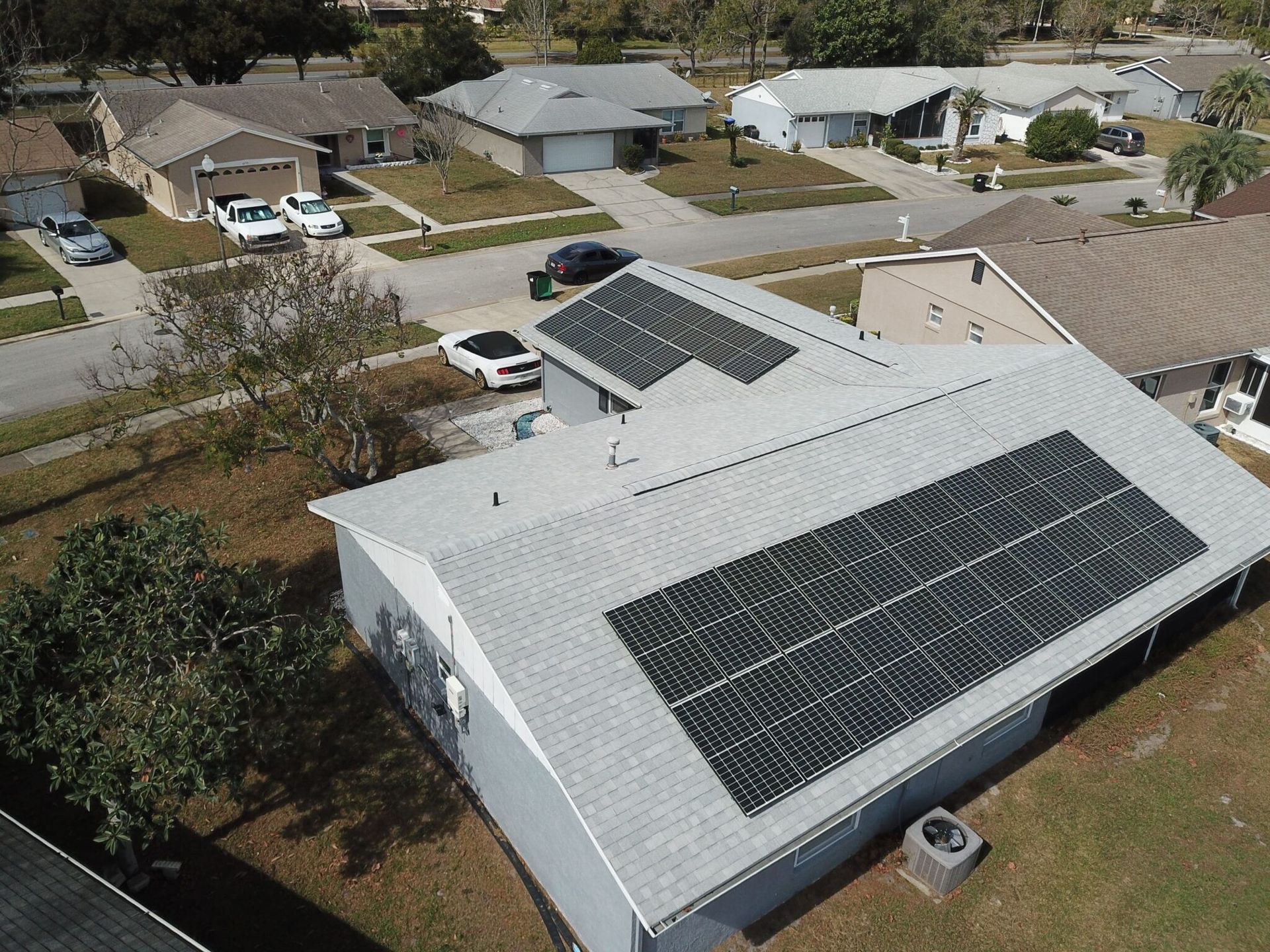 Roof with panels solar panels installed to generate solar power by solar installers near me and solar power installers